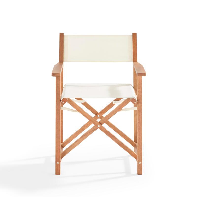 Set di 2 sedie con braccioli pieghevoli in legno di eucalipto FSC® + Textilene