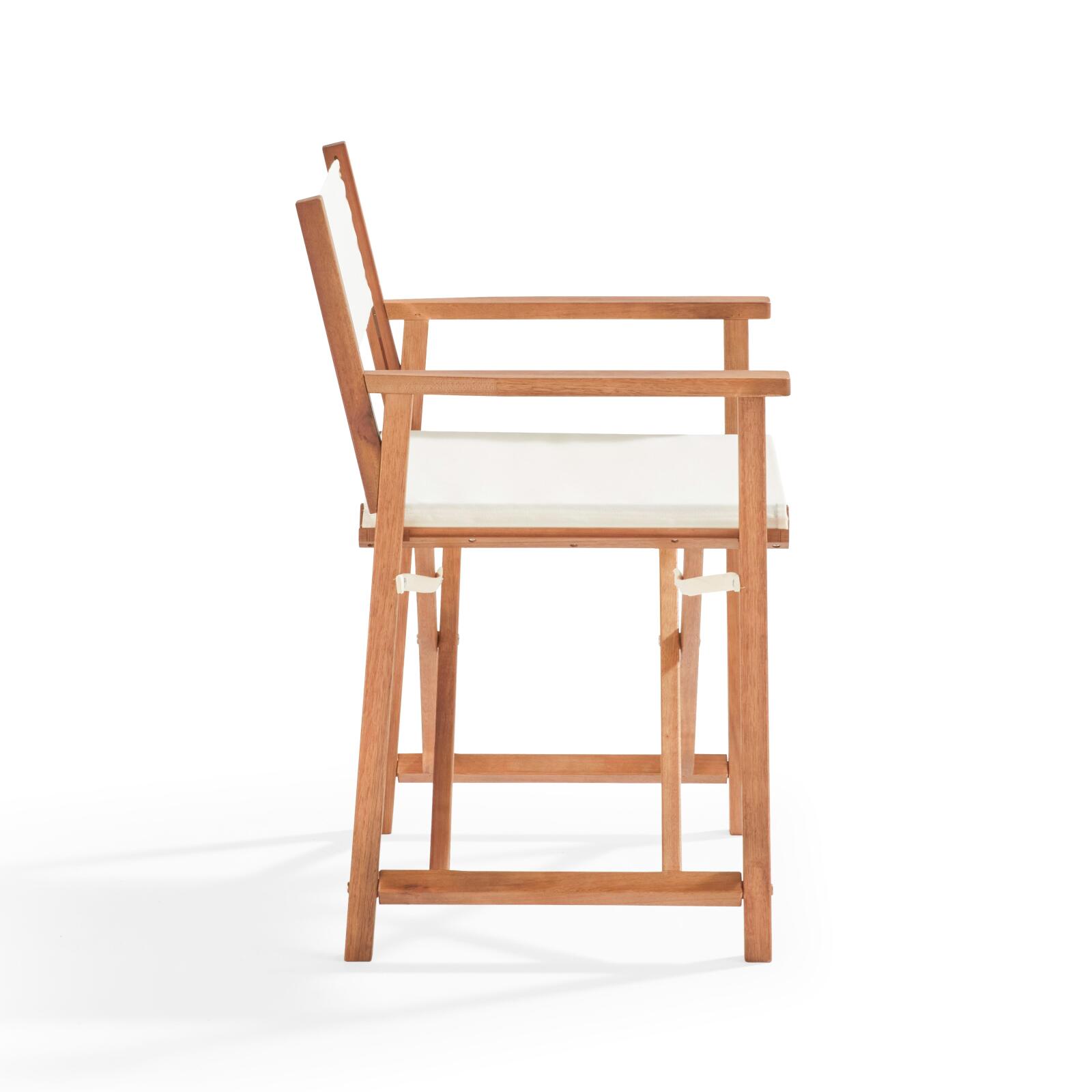 Set di 2 sedie con braccioli pieghevoli in legno di eucalipto FSC® + Textilene