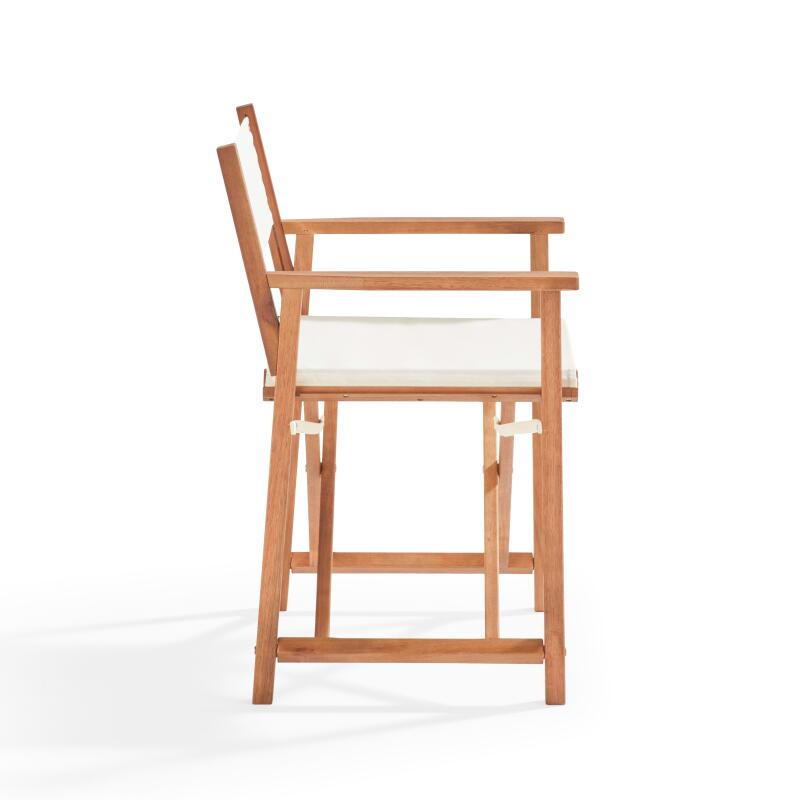 Set di 2 sedie con braccioli pieghevoli in legno di eucalipto FSC® + Textilene