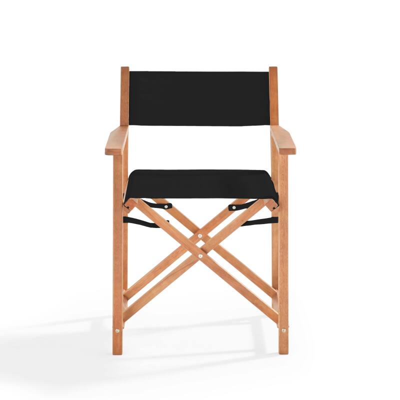 Set di 2 sedie con braccioli pieghevoli in legno di eucalipto FSC® + Textilene