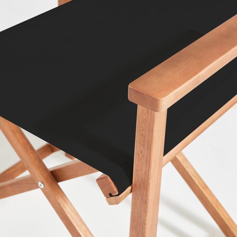 Set di 2 sedie con braccioli pieghevoli in legno di eucalipto FSC® + Textilene (5/6)