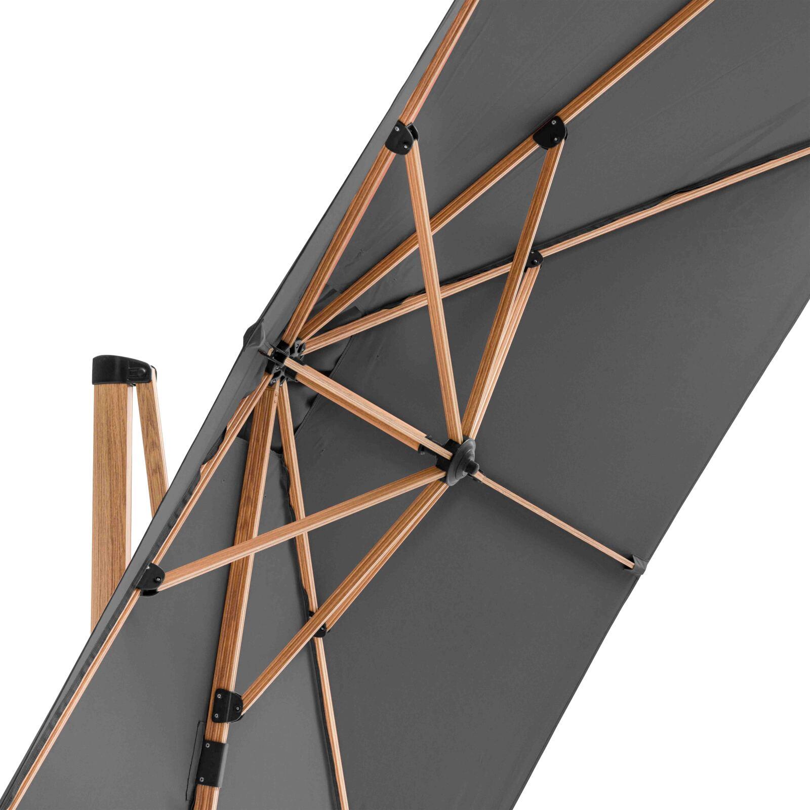 Ombrellone a braccio frangisole inclinabile (3 x 3 m) + 4 piastre di peso riempibili