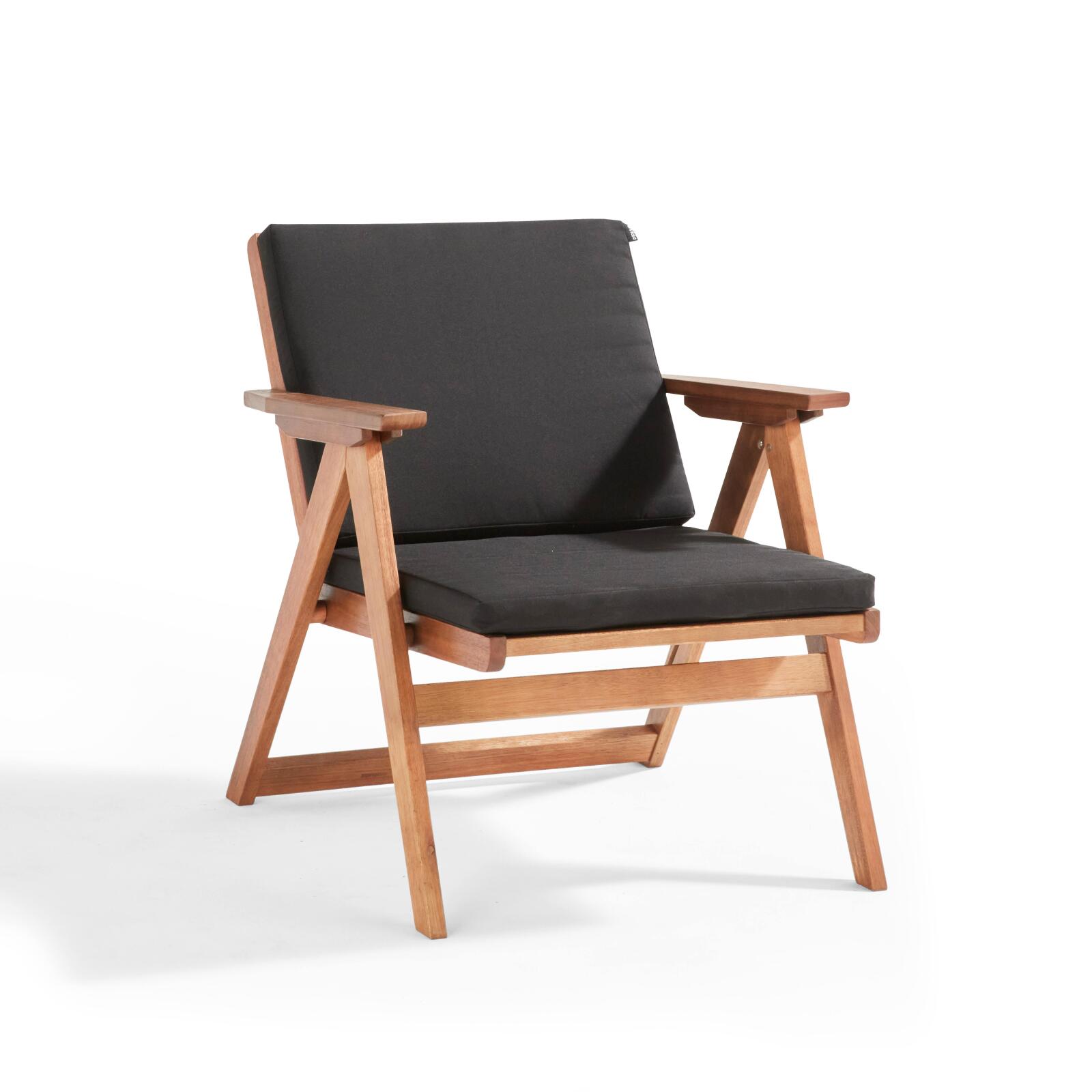 Salotto da giardino in legno di eucalipto FSC® con 1 divano, 2 poltrone e Tavolina da salotto