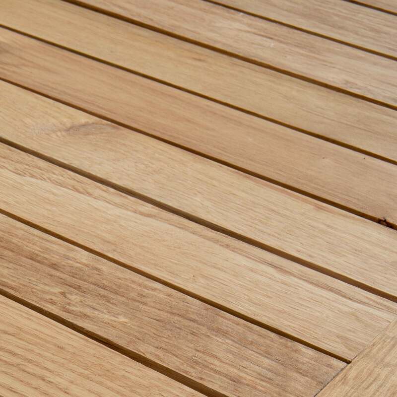 Tavolo da pranzo alto (70 x 110 cm) in alluminio e legno