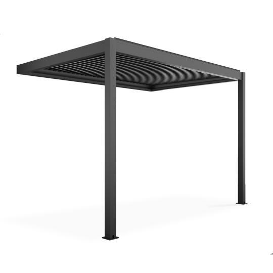 Pergola bioclimatica addossata in alluminio + 6 grondaie | Oviala