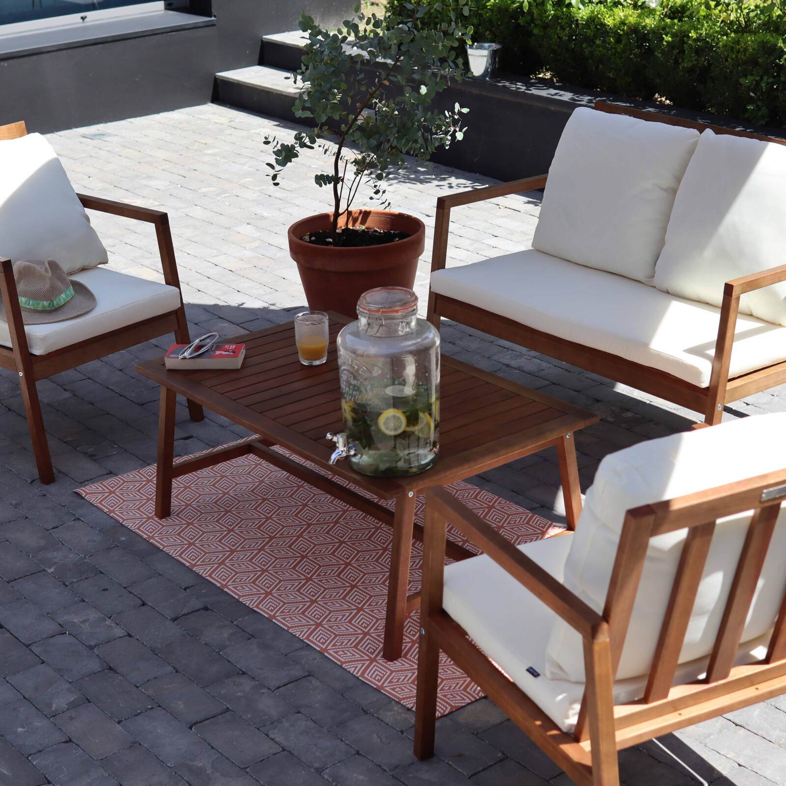 Tappeto rettangolare da esterno in PVC a fantasia