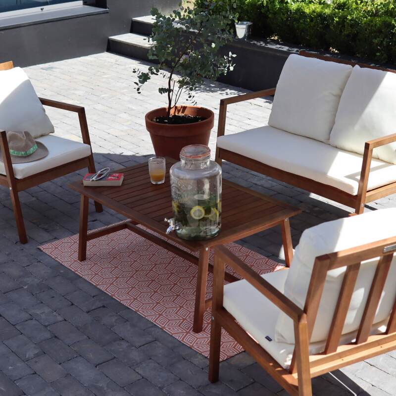 Tappeto rettangolare da esterno in PVC a fantasia