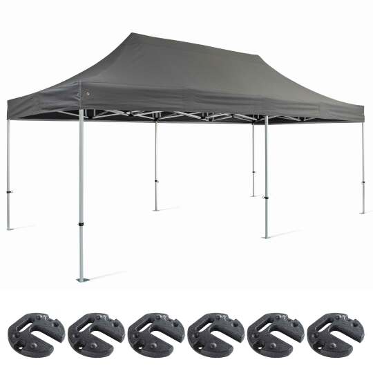 Set Gazebo pieghevole 3x6m 300g/m² 40mm + 6 zavorre | Oviala
