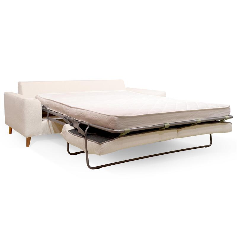 Divano letto a 3 posti in tessuto French Terry