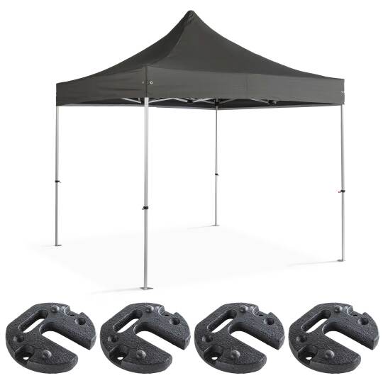 Set Gazebo pieghevole 4x4m 300g/m² 40mm + 4 zavorre | Oviala
