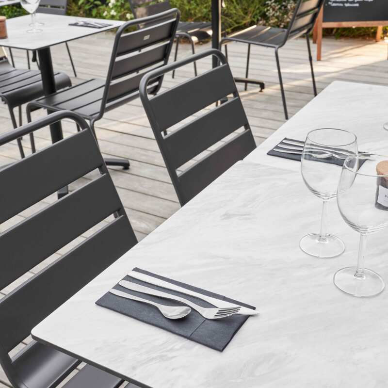 Tavolo da giardino quadrato in HPL 70 x 70 cm, inclinabile (5/10)