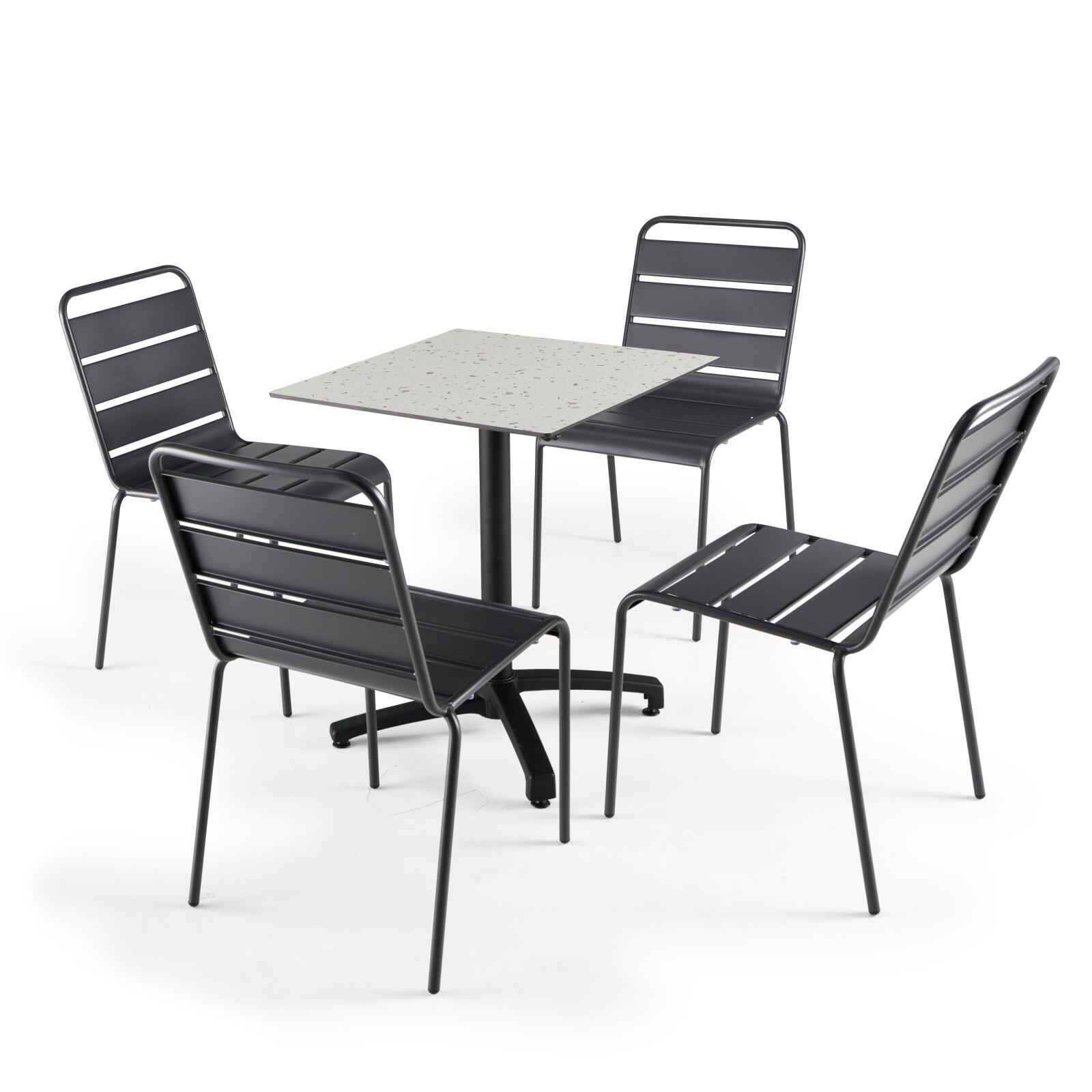 Tavolo da giardino quadrato in HPL 60 x 60 cm, inclinabile