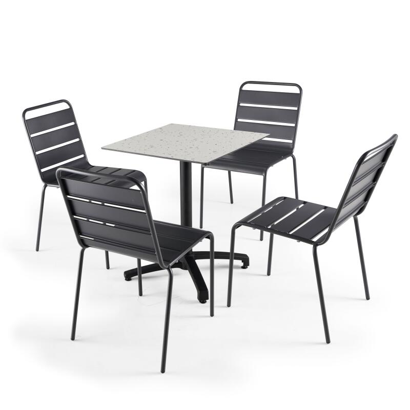 Tavolo da giardino quadrato in HPL 60 x 60 cm, inclinabile (6/7)