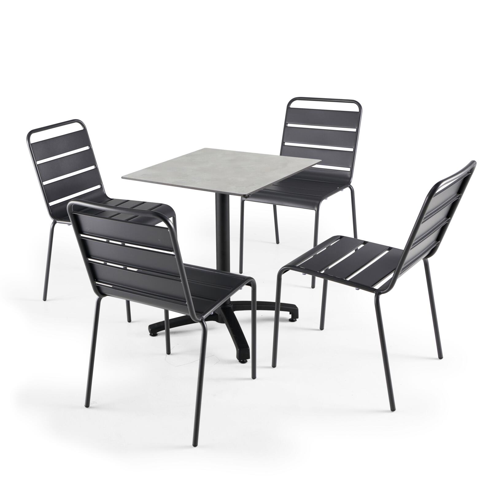 Tavolo da giardino quadrato in HPL 60 x 60 cm, inclinabile