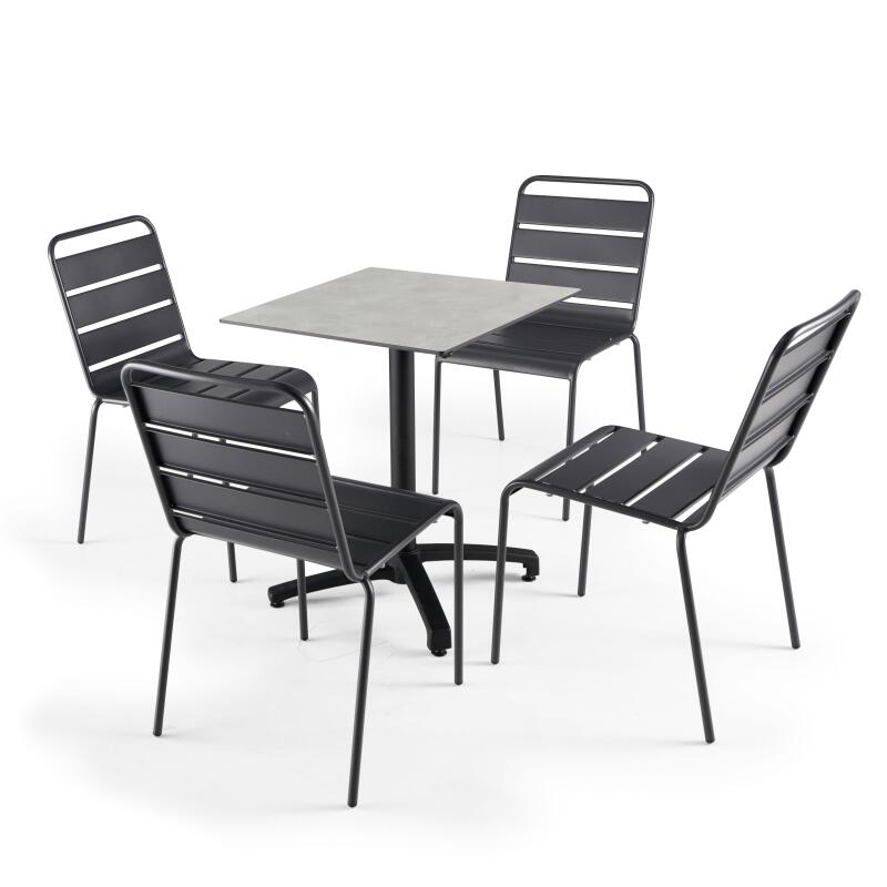 Tavolo da giardino quadrato in HPL 60 x 60 cm, inclinabile (5/6)