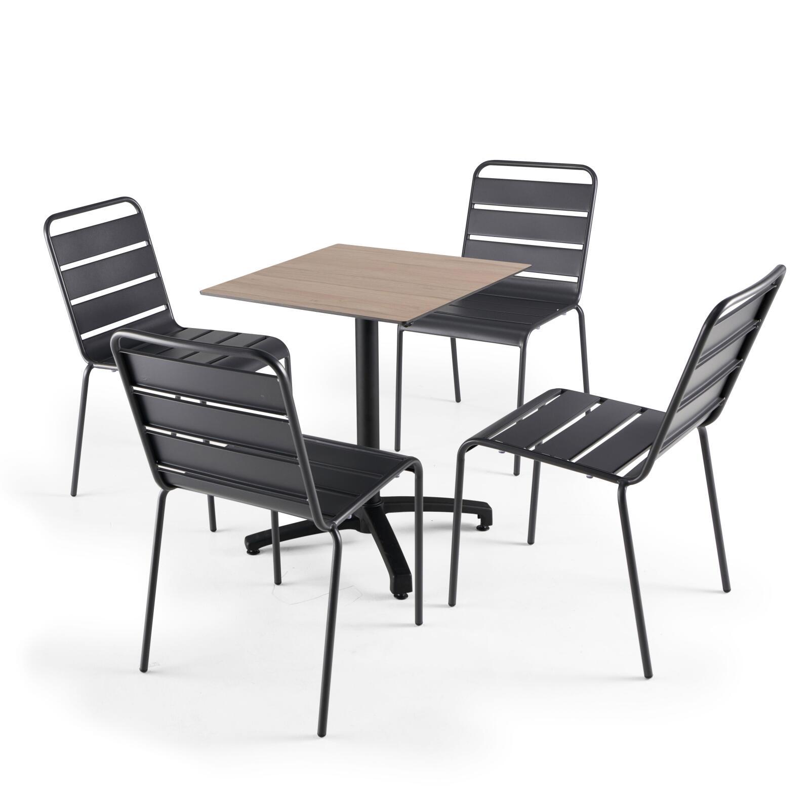 Tavolo da giardino quadrato in HPL 60 x 60 cm, inclinabile