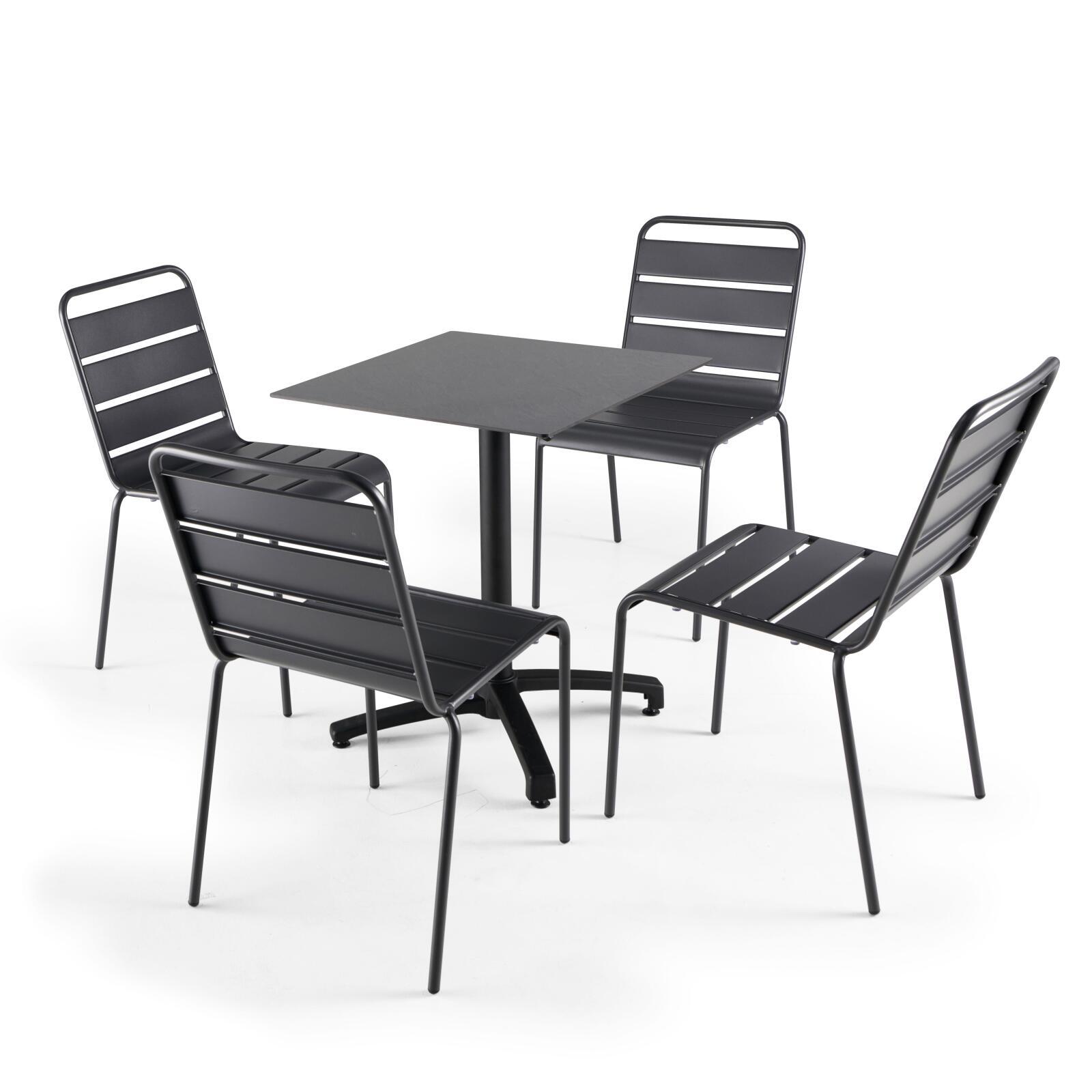 Tavolo da giardino quadrato in HPL 60 x 60 cm, inclinabile