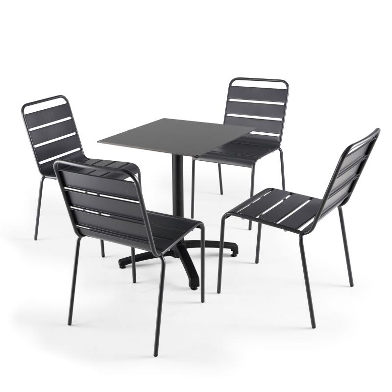 Tavolo da giardino quadrato in HPL 60 x 60 cm, inclinabile