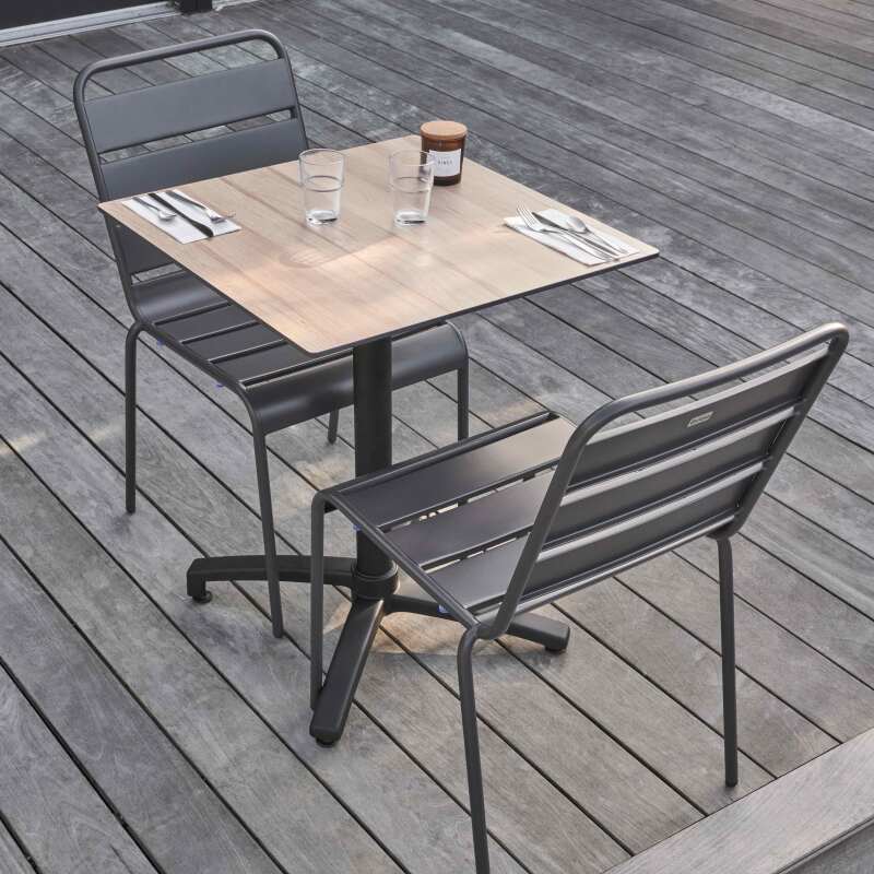 Tavolo da giardino quadrato in HPL 60 x 60 cm, inclinabile