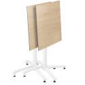 Tavolo inclinabile in laminato 70x70 cm con base bianca e sedie in metallo