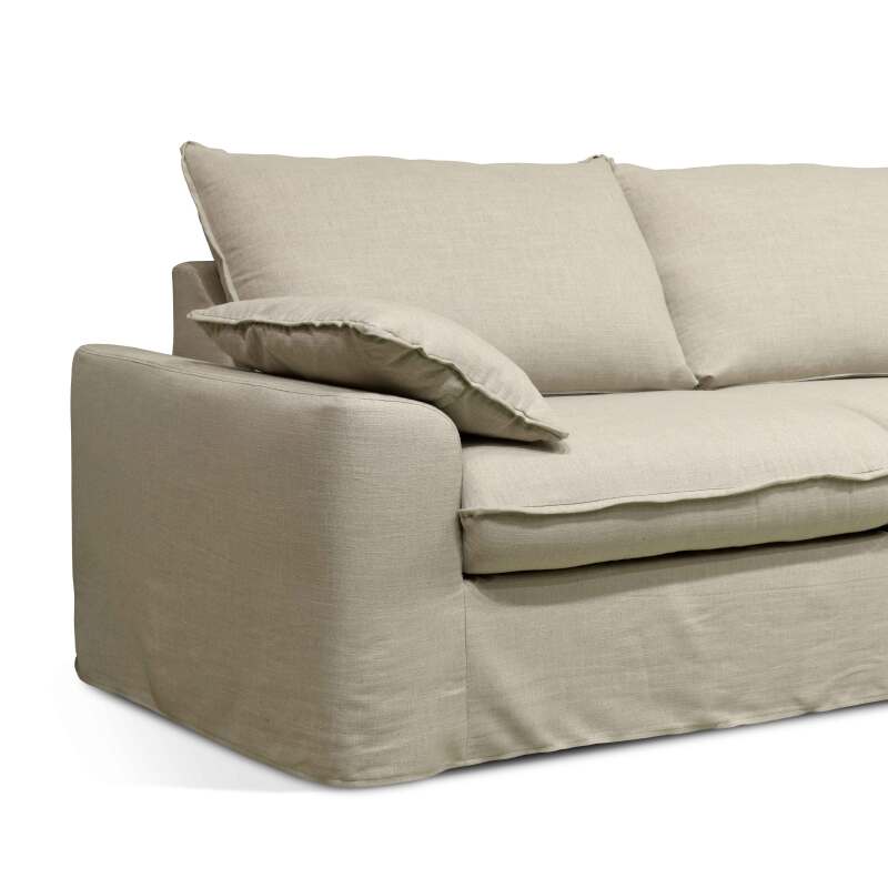 Divano letto in lino misto razza 3 posti (3/7)