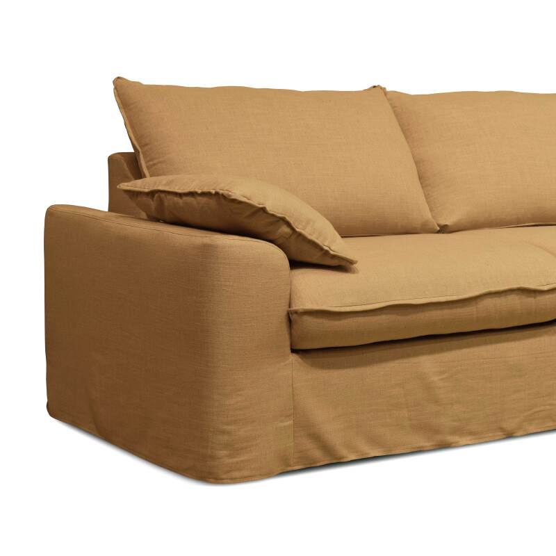 Divano letto in lino misto razza 3 posti