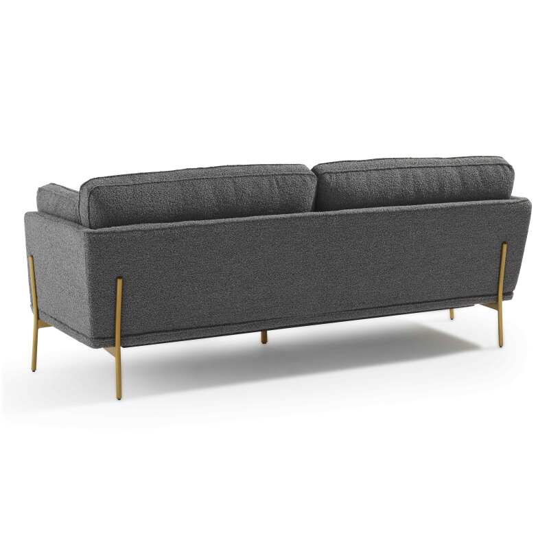 Divano a 3 posti in tessuto bouclette e legno FSC®