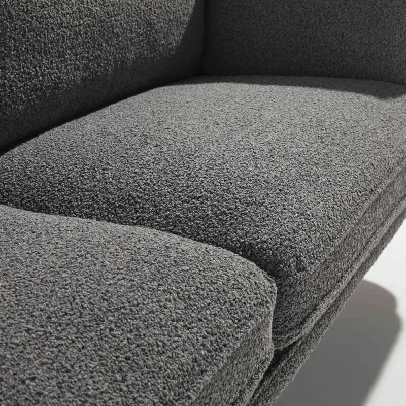 Divano a 3 posti in tessuto bouclette e legno FSC®