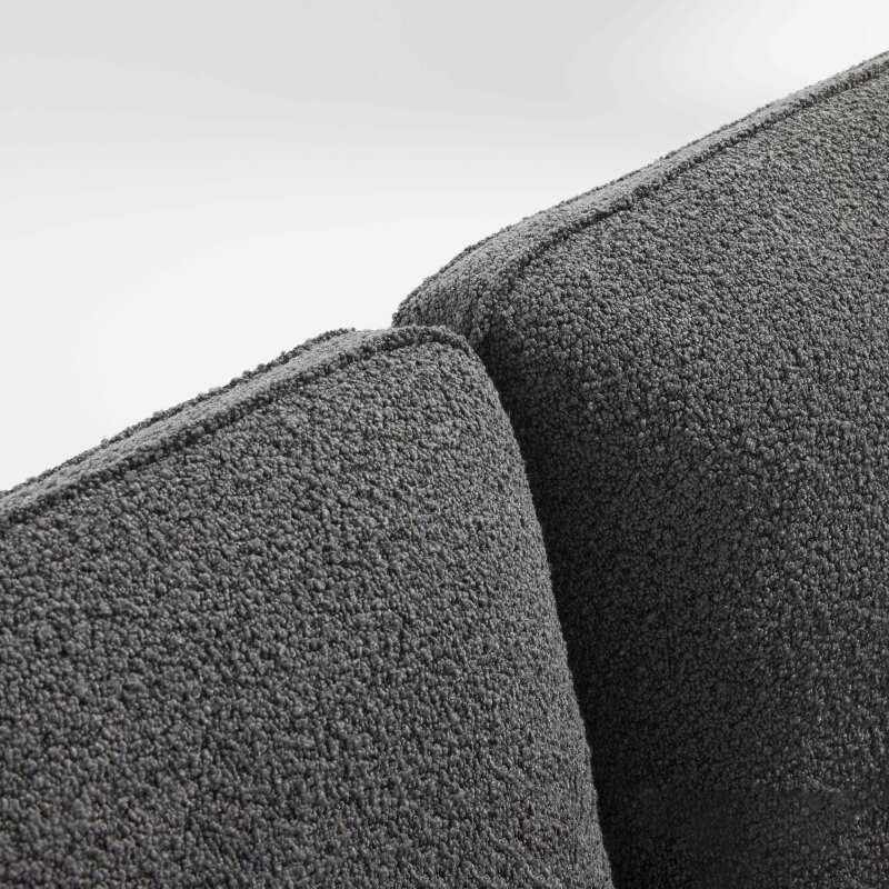 Divano a 3 posti in tessuto bouclette e legno FSC®