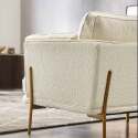 Divano a 3 posti in tessuto bouclette e legno FSC®