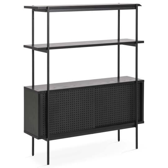 Buffet con ripiani in legno impiallacciato 114 x 94 cm | Oviala