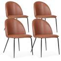 Set di 4 sedie in tessuto rivestito e legno FSC®