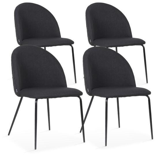 Sedie in tessuto e metallo - Set di 4 | Oviala
