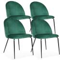 Set di 4 sedie in velluto e legno FSC®