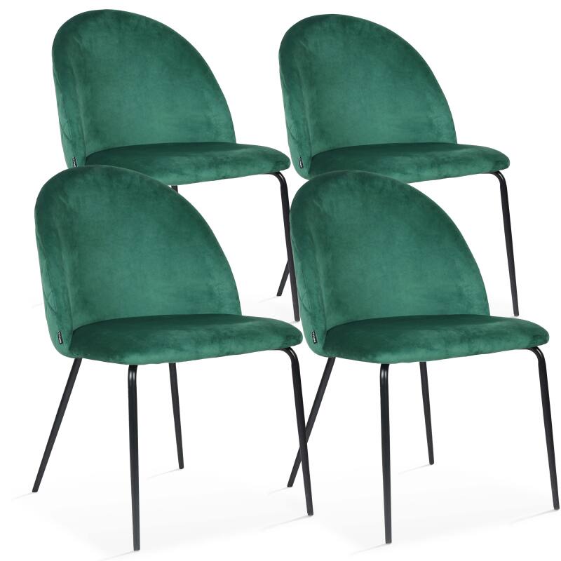 Set di 4 sedie in velluto e legno FSC®