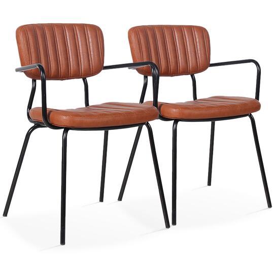 Set di 2 sedie con braccioli in tessuto rivestito e legno FSC®
