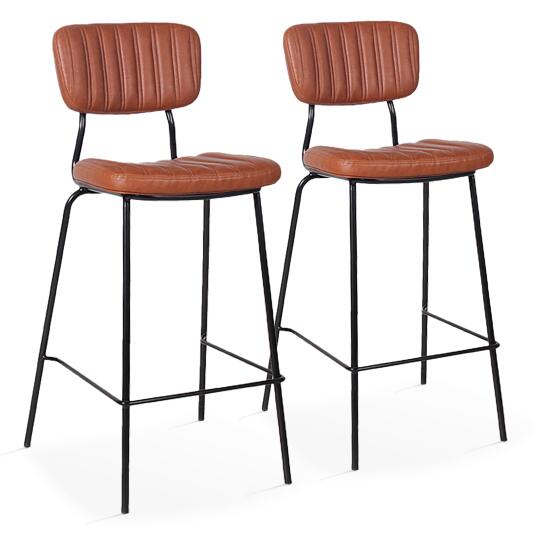 Set di 2 seggioloni in tessuto rivestito e legno FSC®