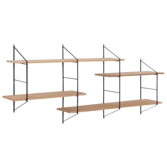 Scaffale da parete in legno massello da 191 cm