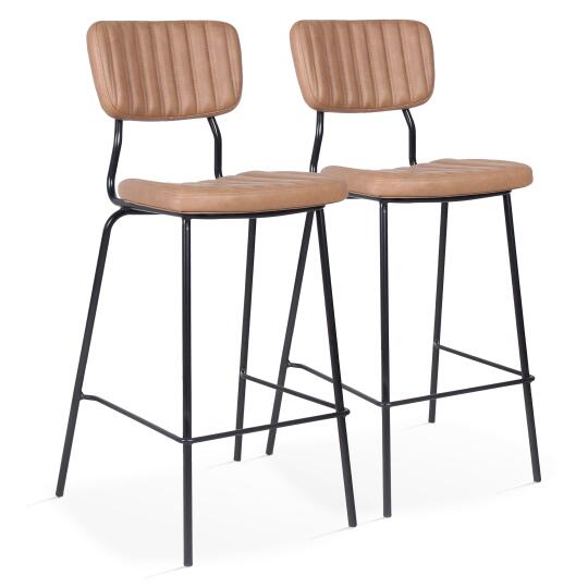 Set di 2 seggioloni in tessuto rivestito e legno FSC®