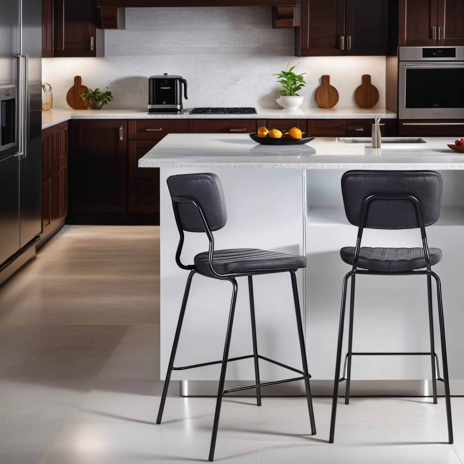 Set di 2 seggioloni in tessuto rivestito e legno FSC®