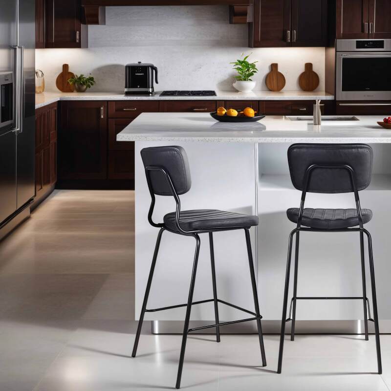 Set di 2 seggioloni in tessuto rivestito e legno FSC®