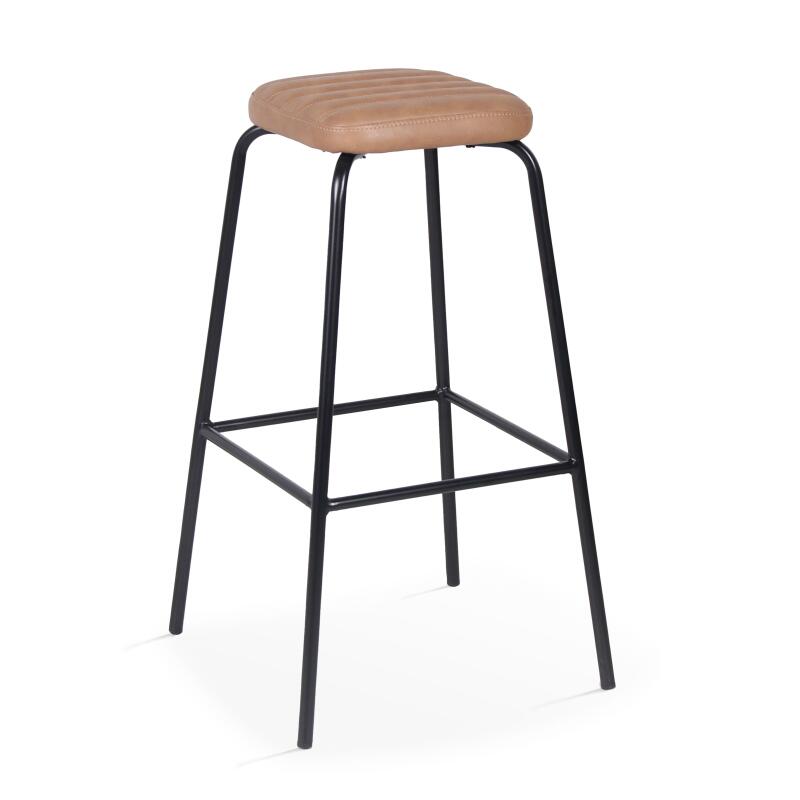 Set di 2 sgabelli alti in tessuto rivestito e legno FSC®