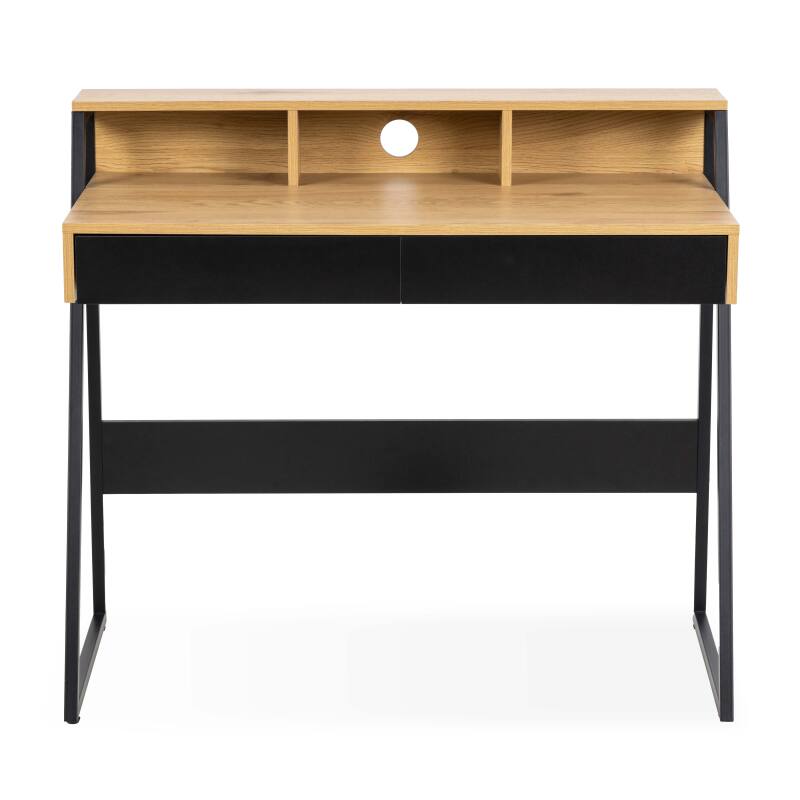 Ufficio impiallacciata in rovere e metallo 100 x 55 cm