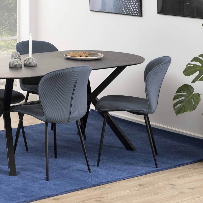 Set di 2 sedie in velluto a coste