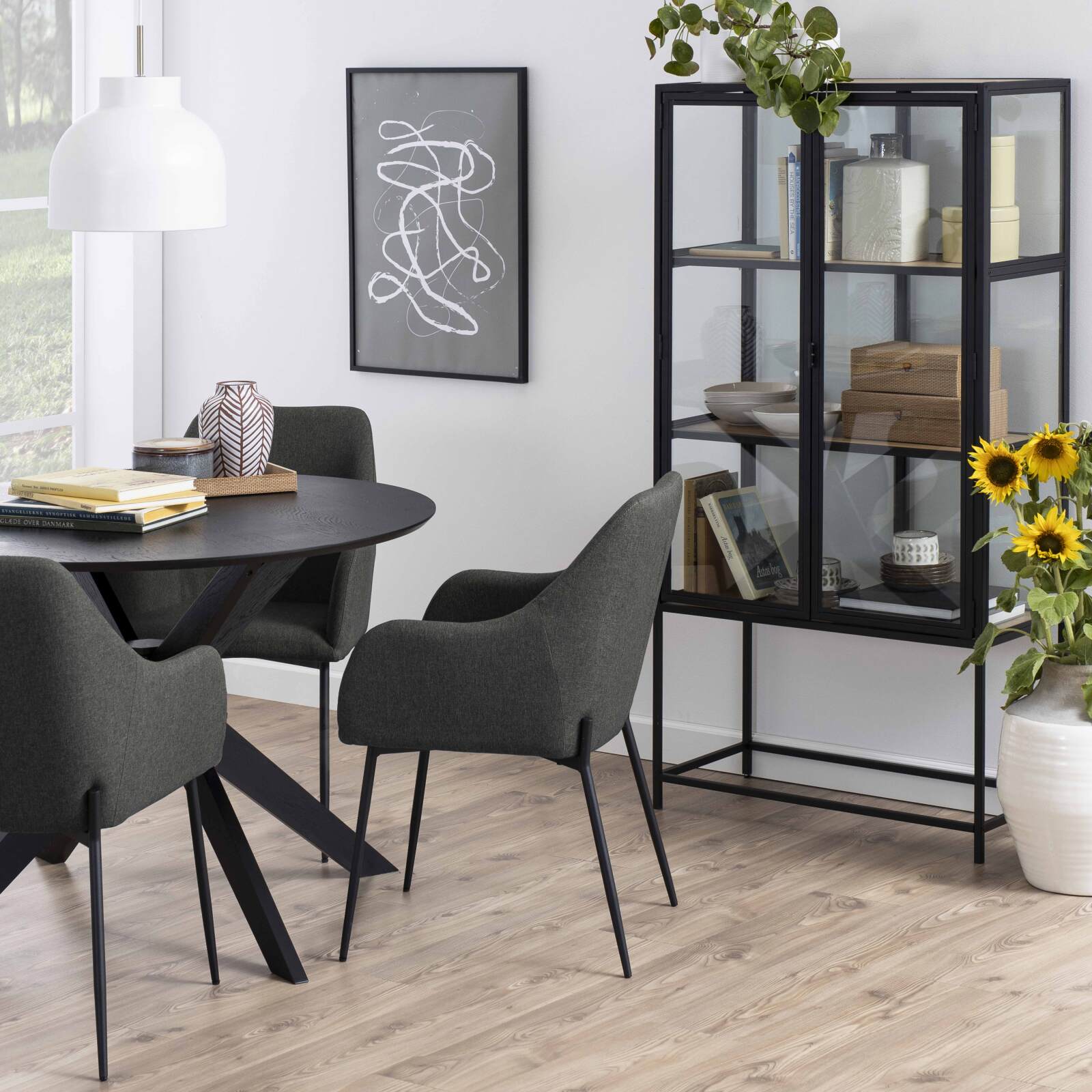 Set di 2 sedie con braccioli in tessuto