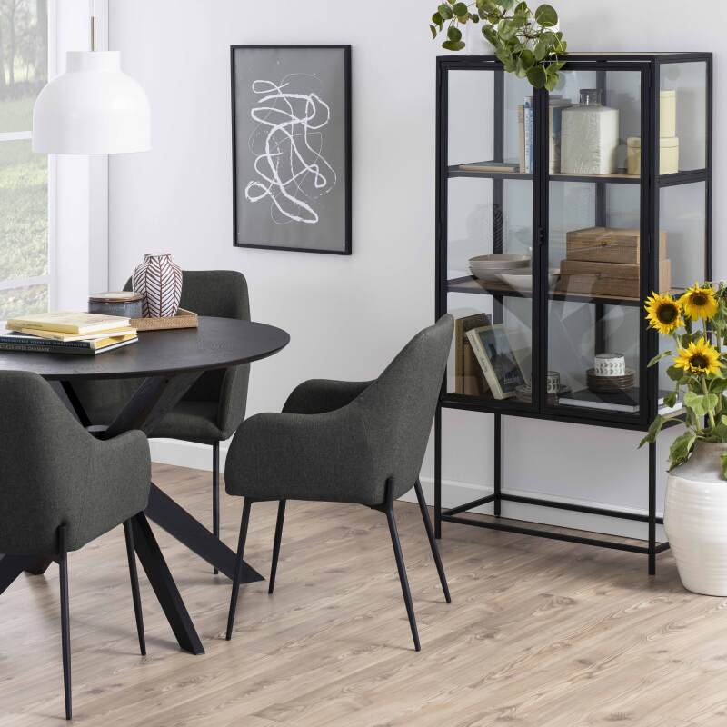 Set di 2 sedie con braccioli in tessuto