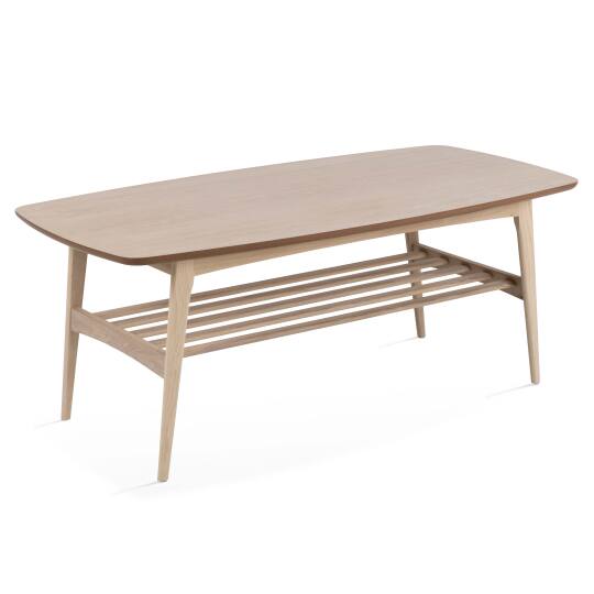 Tavolino da salotto in legno massello di rovere rettangolare 120x60 cm | Oviala