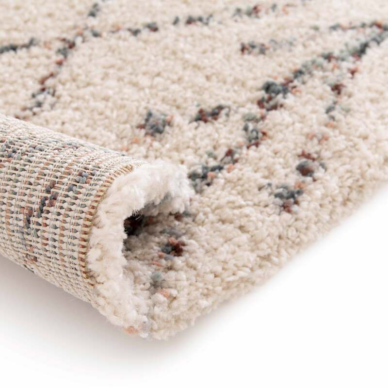 Tappeto rettangolare in polipropilene a pelo lungo con motivo etnico