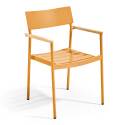 Sedia da giardino in alluminio e legno FSC® con braccioli
