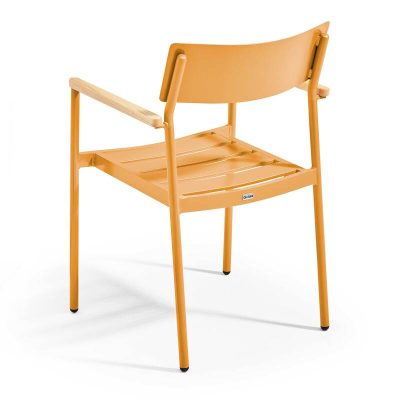 Sedia da giardino in alluminio e legno FSC® con braccioli